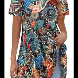 Multicolor Paisley Women's Tunic 2x Plus